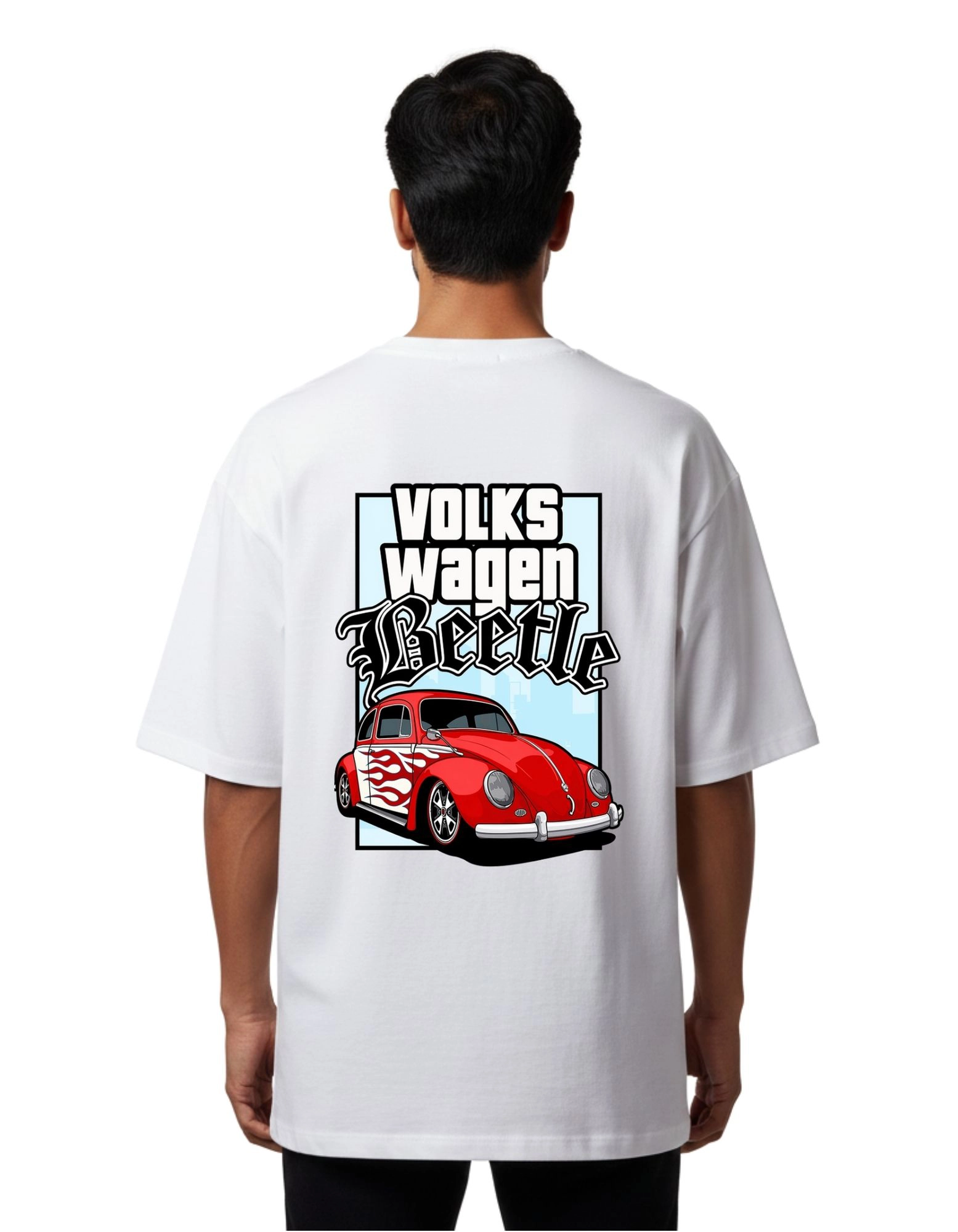 Beetle Oversized Cotton French Terry T-Shirt 240 GSM White