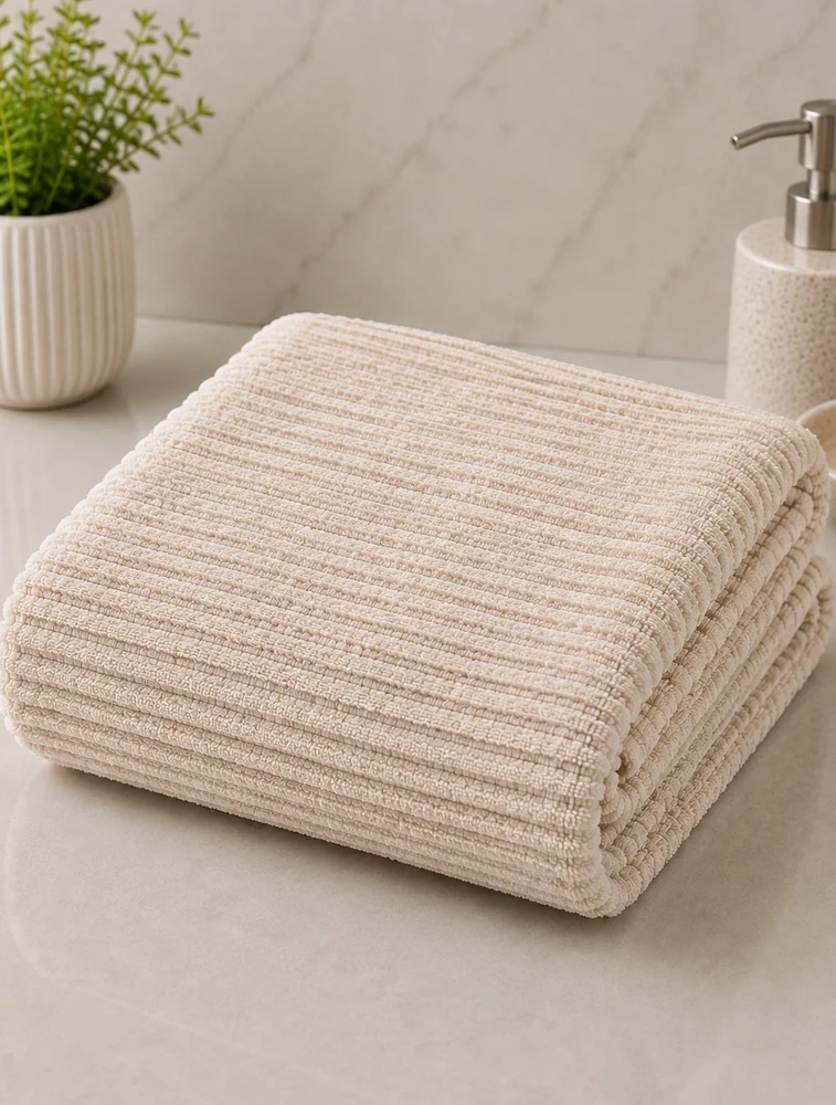 Beige  Habitude Microfier SoftNest Premium Bath Towel