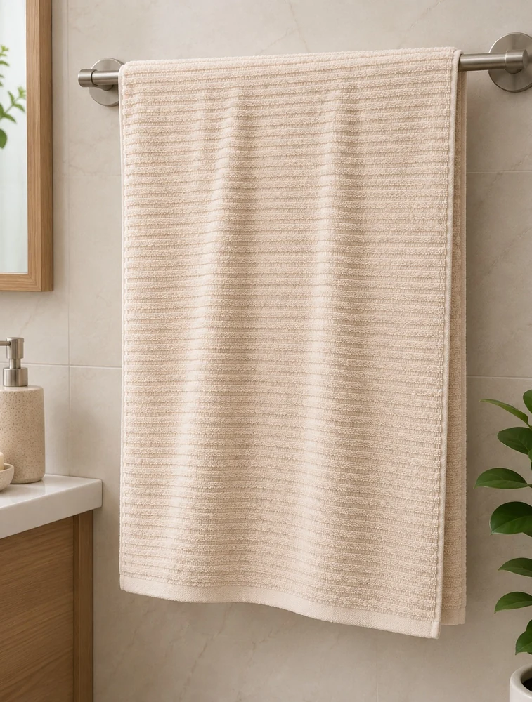 Beige  Habitude Microfier SoftNest Premium Bath Towel