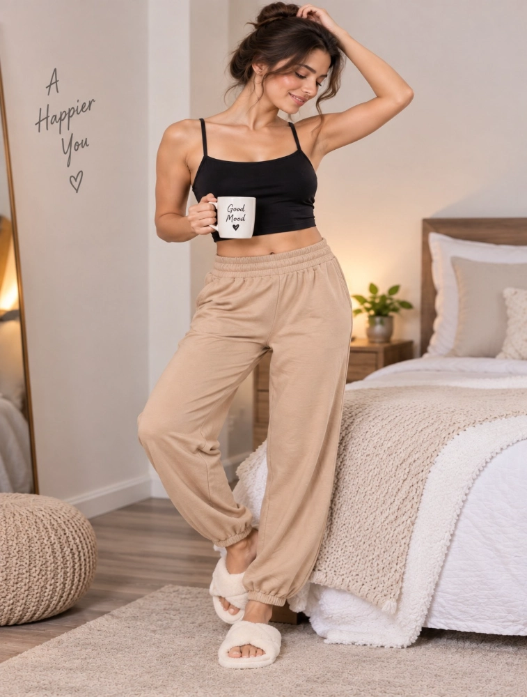 Beige Cuddle Up Jogger