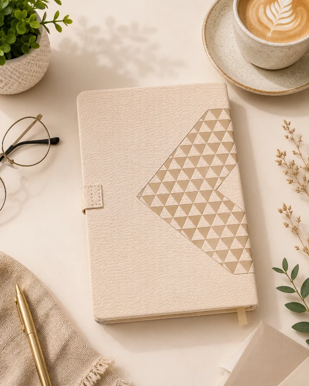 Beige Diamond Texture Magnetic Diary — bulk from ₹267