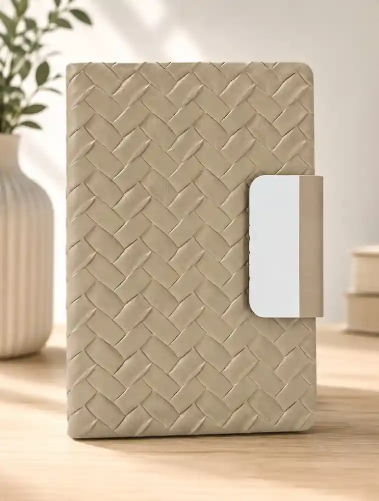Beige Textured with Metal  Closure Dairy
