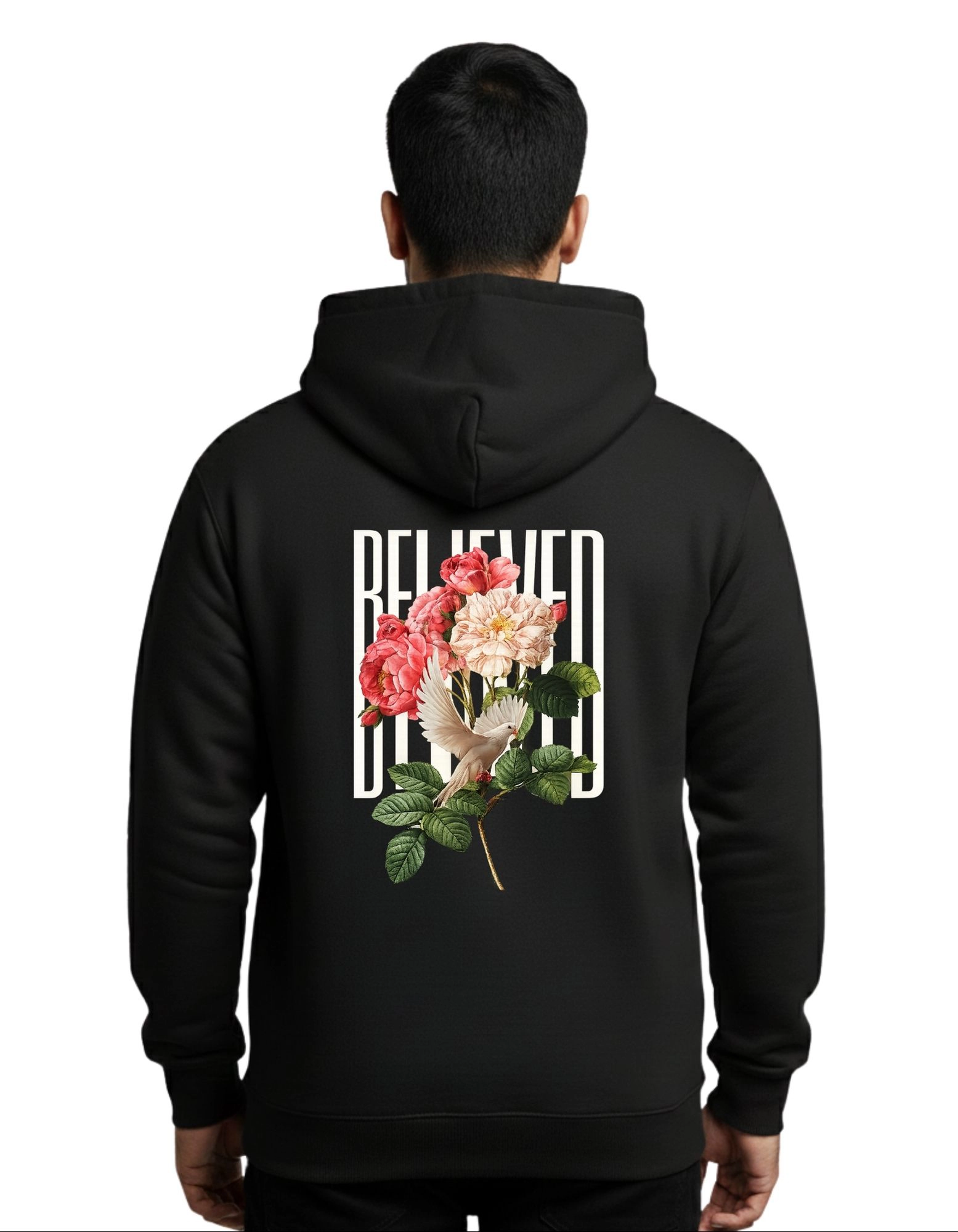 Believed Cotton Hoodie Without Zipper 300 GSM Black