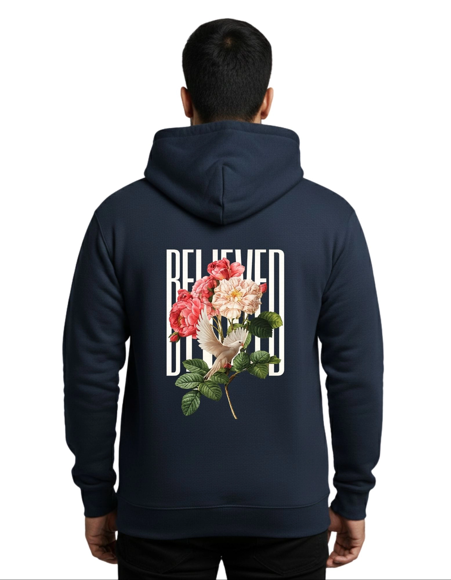 Believed Cotton Hoodie Without Zipper 300 GSM Navy Blue