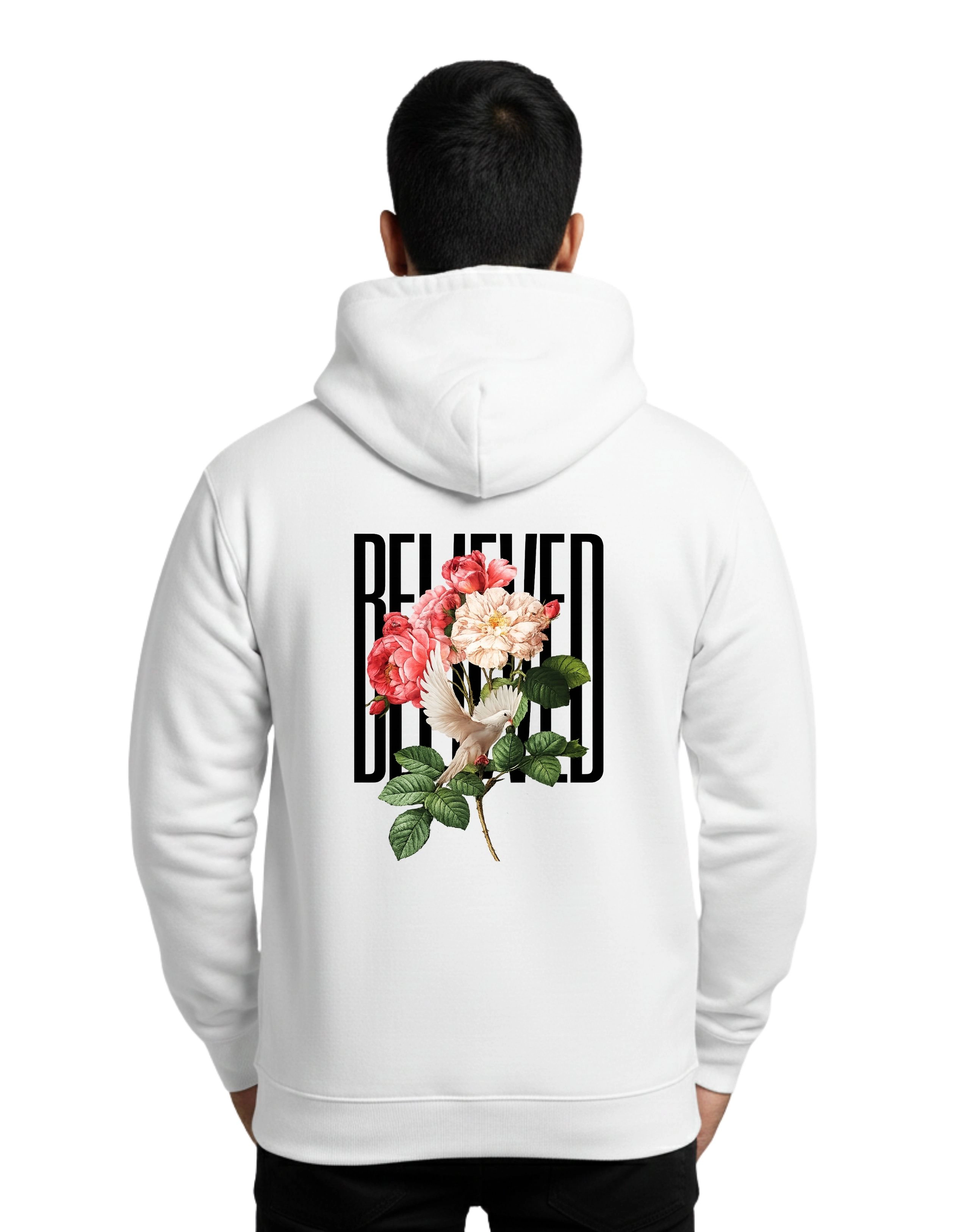 Believed Cotton Hoodie Without Zipper 300 GSM White