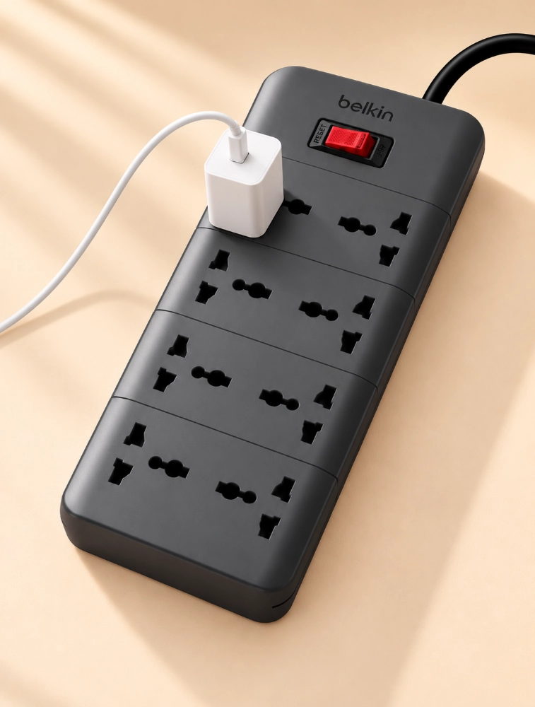 Belkin 8 Outlet Socket Surge Protector For Home Electronics