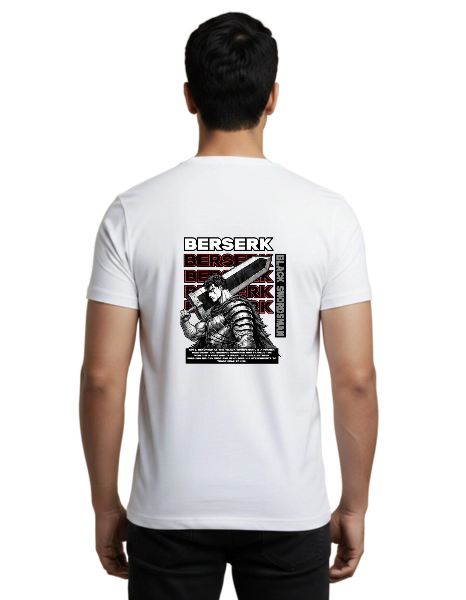 Berserk Anime Graphic Cotton Round Neck T-Shirt 180 GSM White