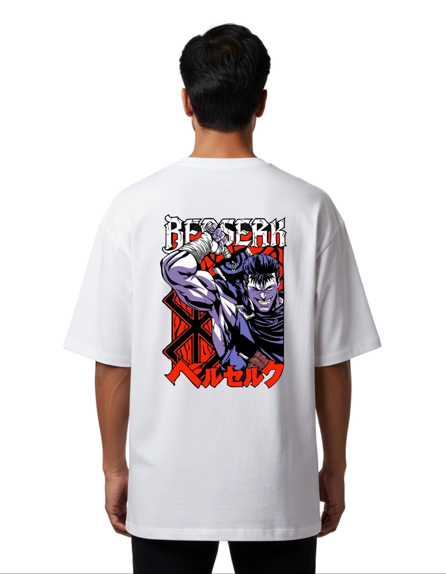 Berserk Rage Oversized Cotton French Terry T-Shirt 240 GSM White