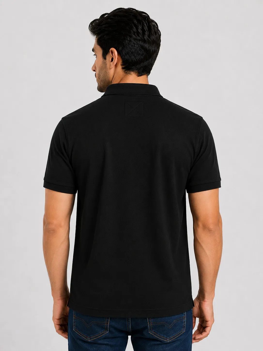 Black  Mens Mars Baby Pique 210 GSM Polo TShirt