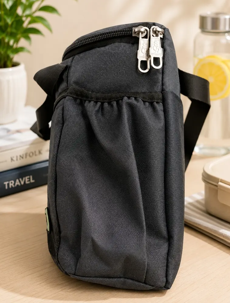 Black 4 Panel Premium Everyday Lunch Bag