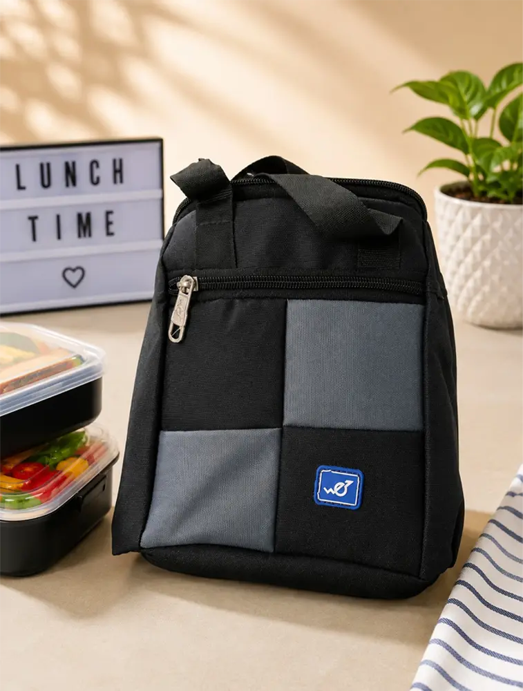 Black 4 Panel Premium Everyday Lunch Bag
