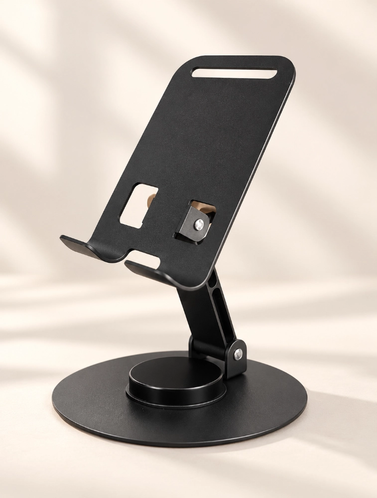 Black 360 Degree Rotate Metal Mobile Stand