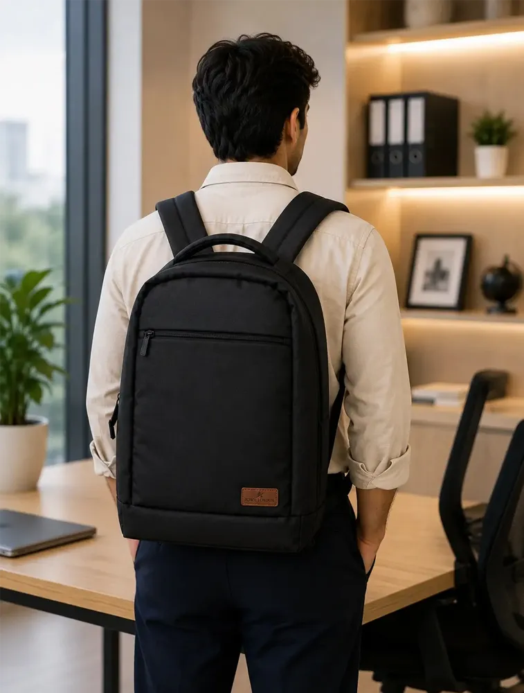 Black ADMA LONDON Classic Laptop Backpack Bag