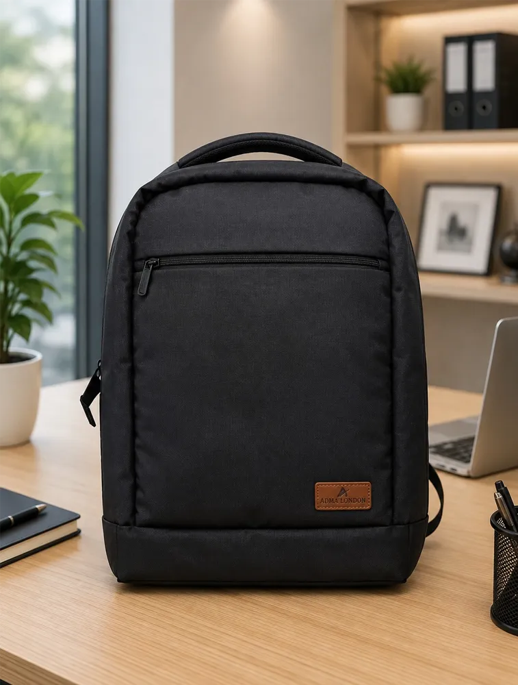 Black ADMA LONDON Classic Laptop Backpack Bag — bulk from ₹1082