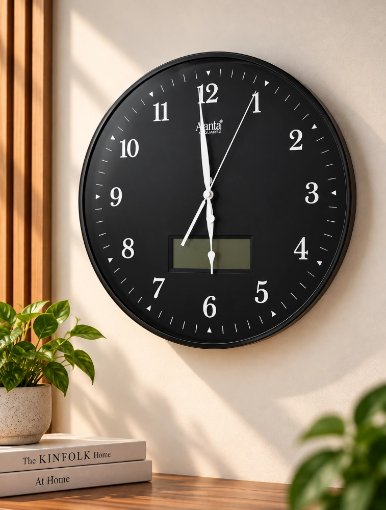 Black Ajanta Elegant Orbit Round Wall Clock 2377