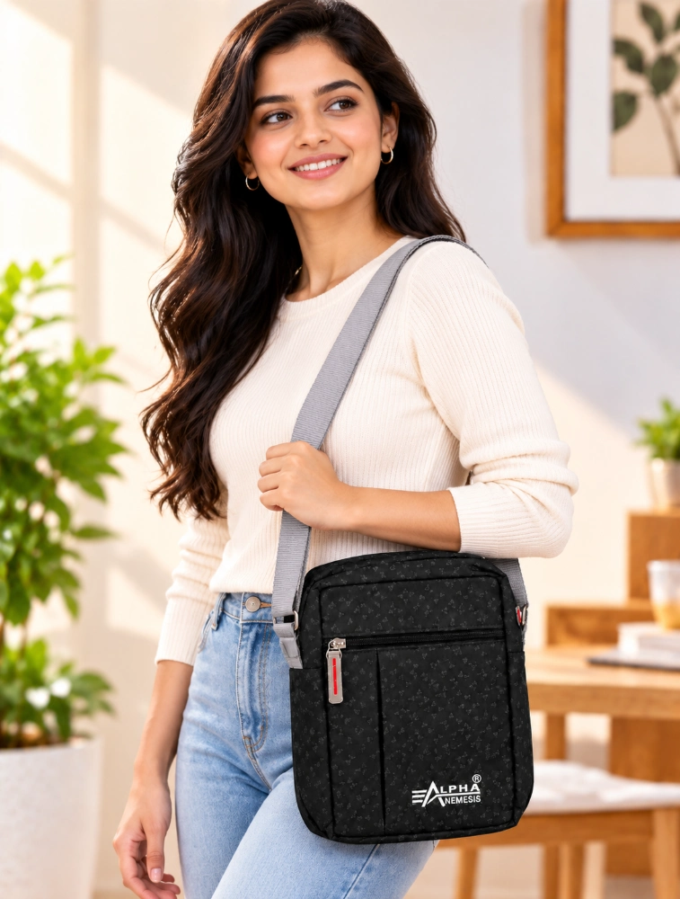 Zyvora Fashion Black Alpha Nemesis Casual Sling Bag