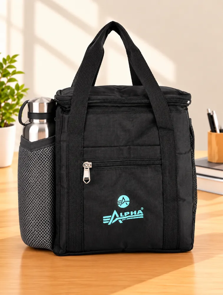 Black Alpha Nemesis Square Smart Carry Lunch Bag