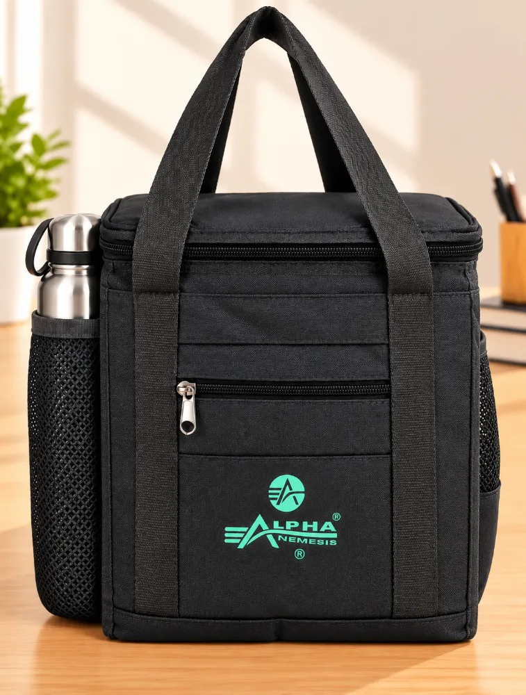 Black Alpha Nemesis Square Smart Carry Lunch Bag