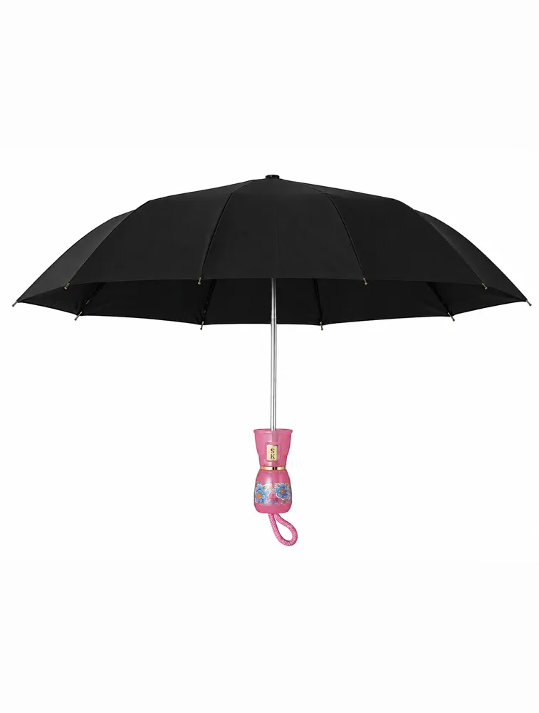 Summer Black Automatic Compact Travel Umbrella