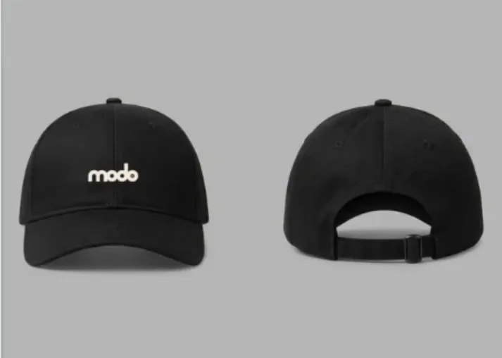 Black Cotton Drill 5 Panel Cap with Visor Stitch and ventilation Holes and Metal Buckle