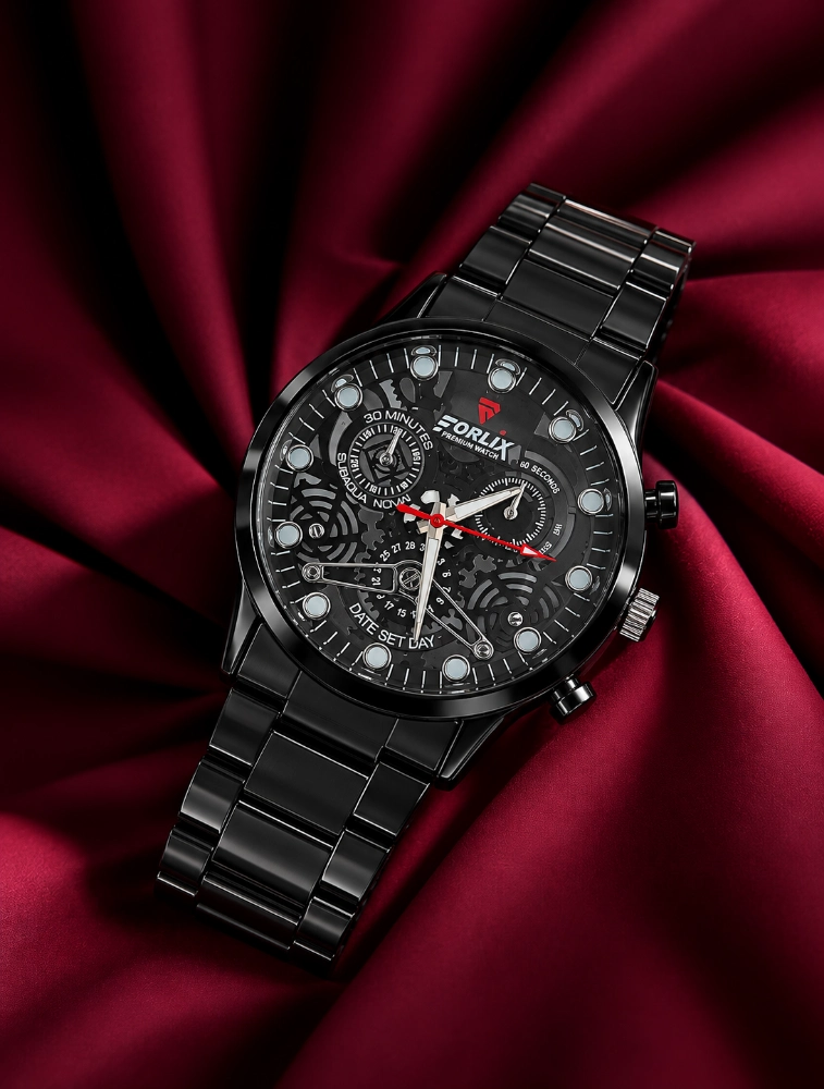 Black Dial Mens Chrono Edge Analog Watch