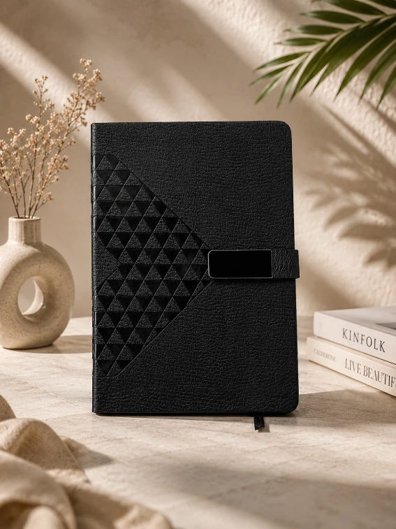 Black Diamond Texture Magnetic Diary