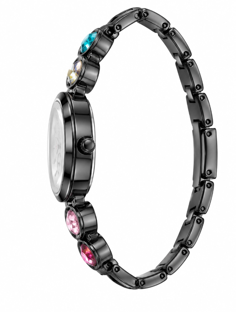 Black Elara Charm Elegant With White Dial Womens Watch