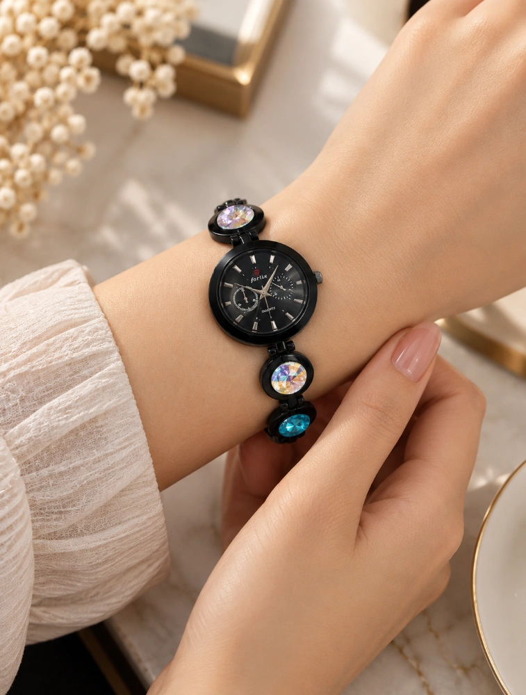 Black Elara Charm Elegant Womens Watch