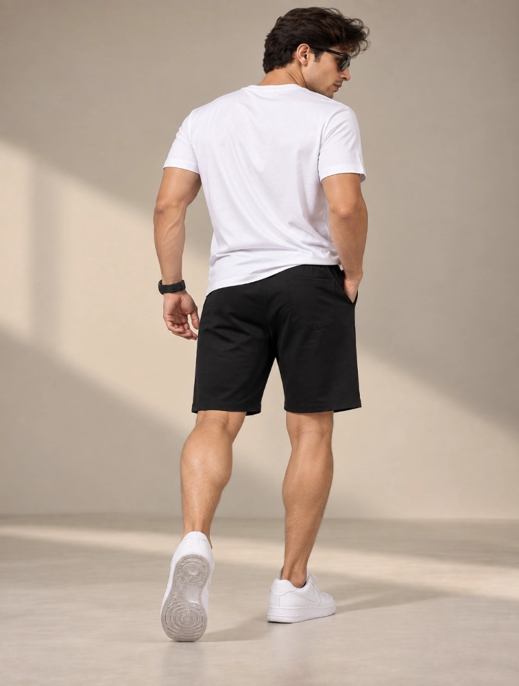 Black Everyday Cotton Shorts