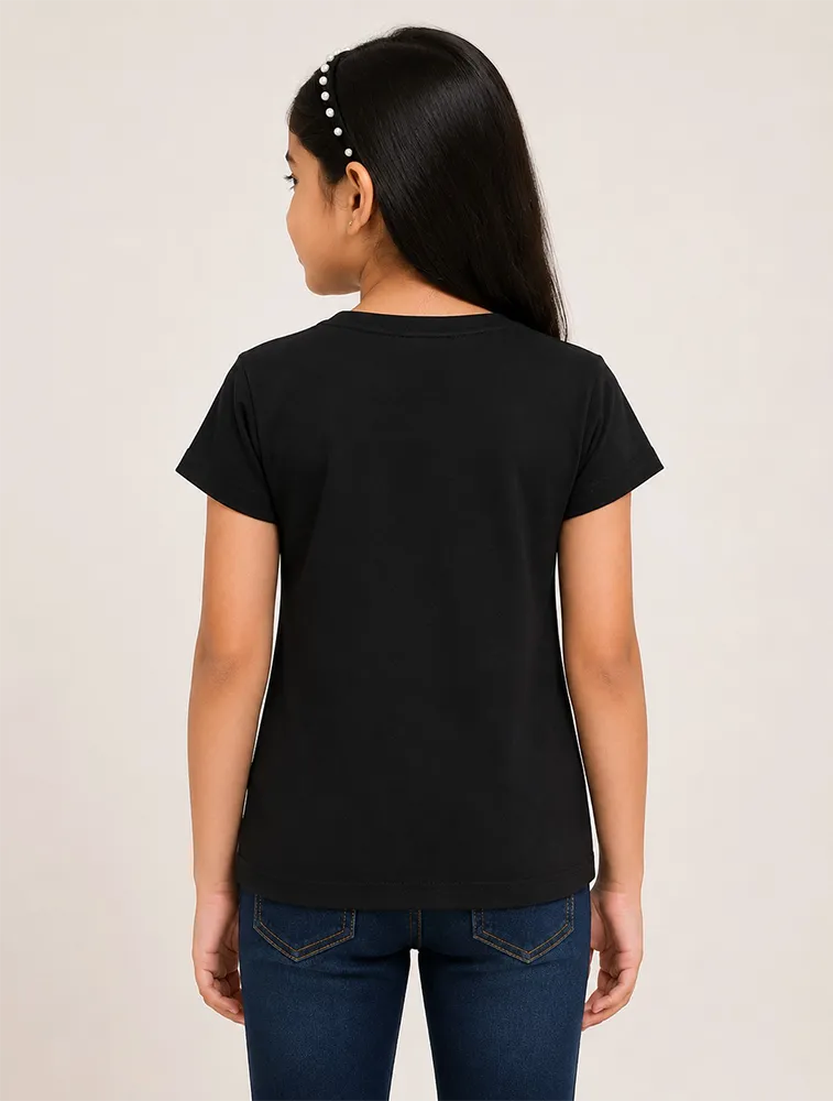 Black Girls Premium Printed Half Sleeve T Shirt