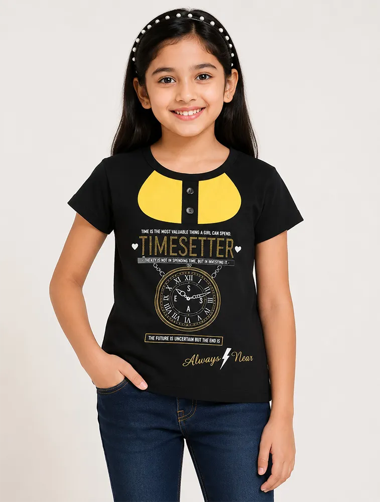 Black Girls Premium Printed Half Sleeve T Shirt