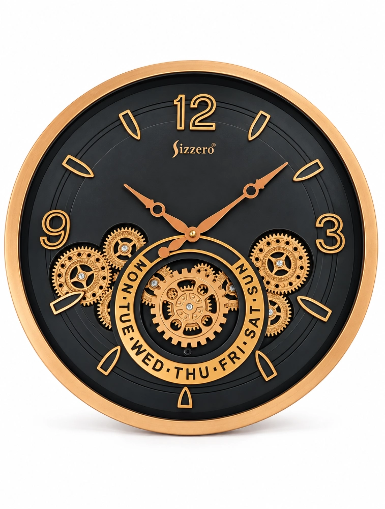 Black Golden Decorative Quartz Premium Wall Clock S 1810