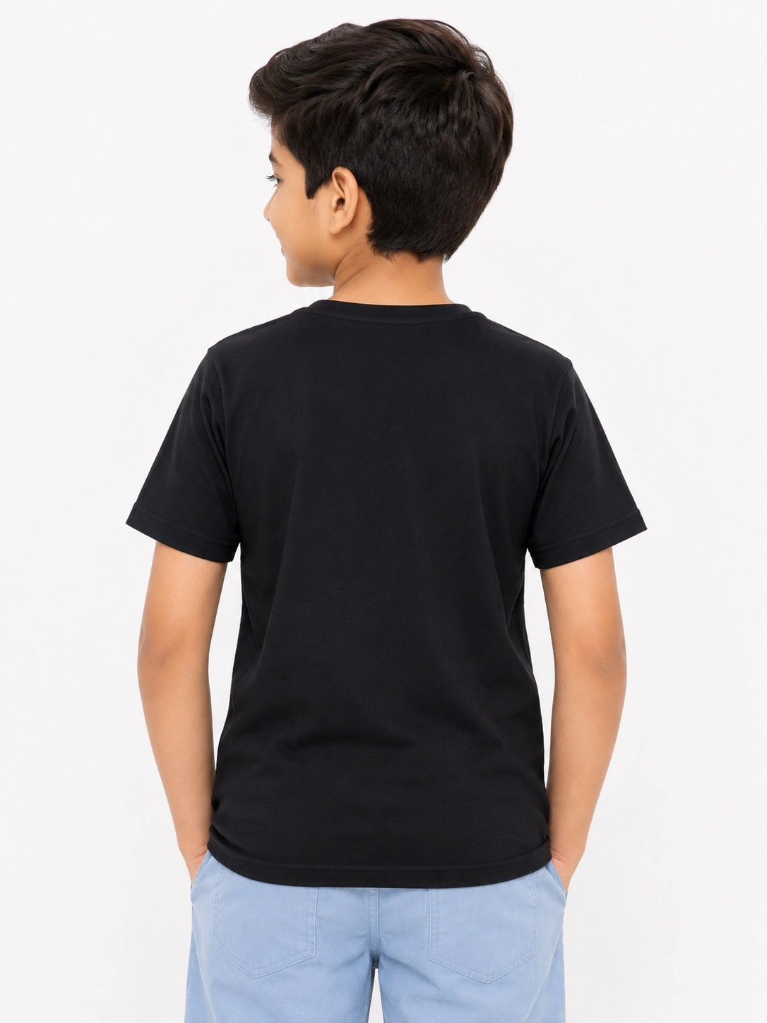 Black Kids Dad And Me Round Neck Premium Printed T Shirt