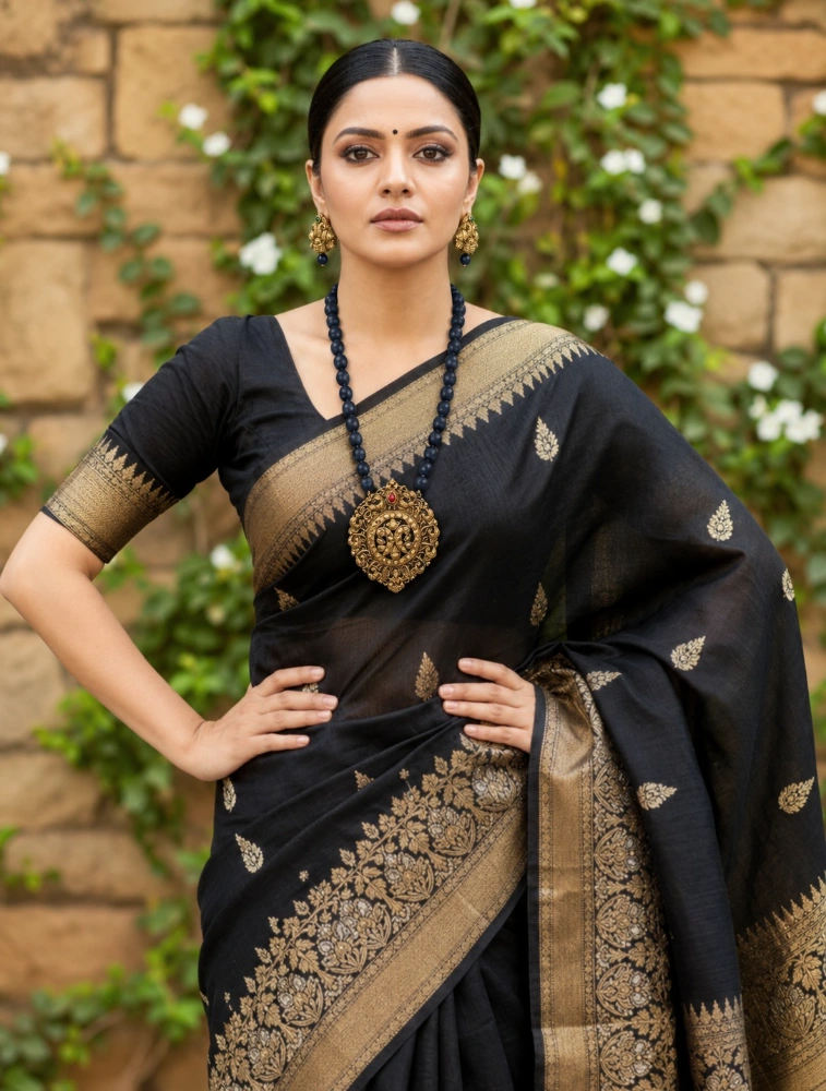 Black Lakshmi Haram Handmade Terracotta Jewellery Set