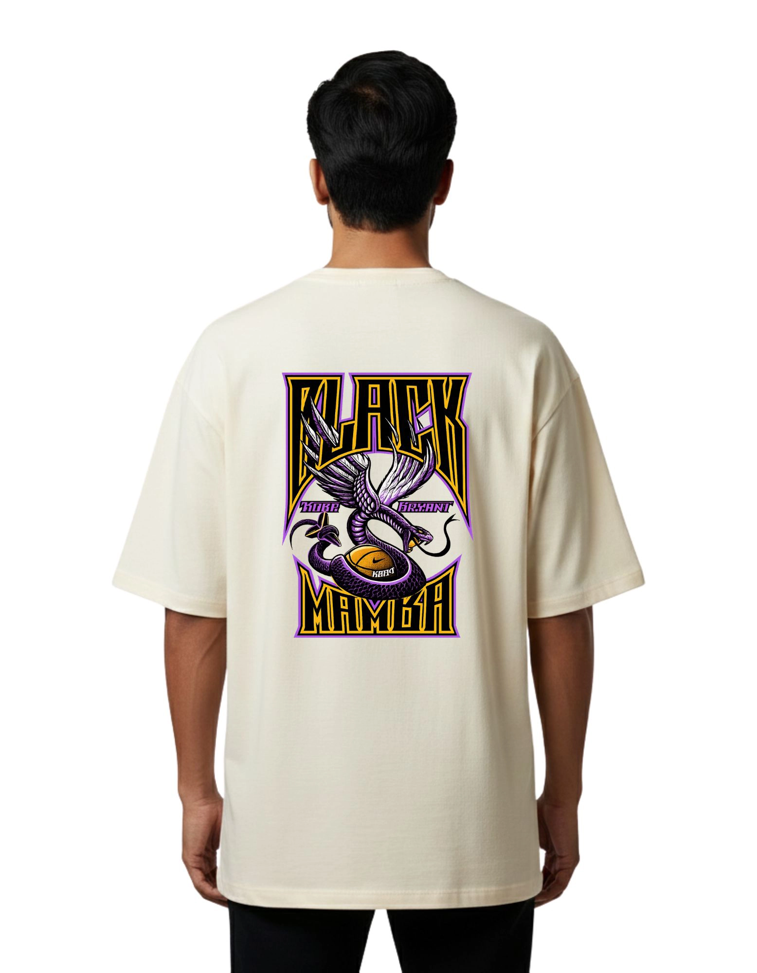 Black Mamba Oversize Cotton French Terry T-Shirt 240 GSM Beige