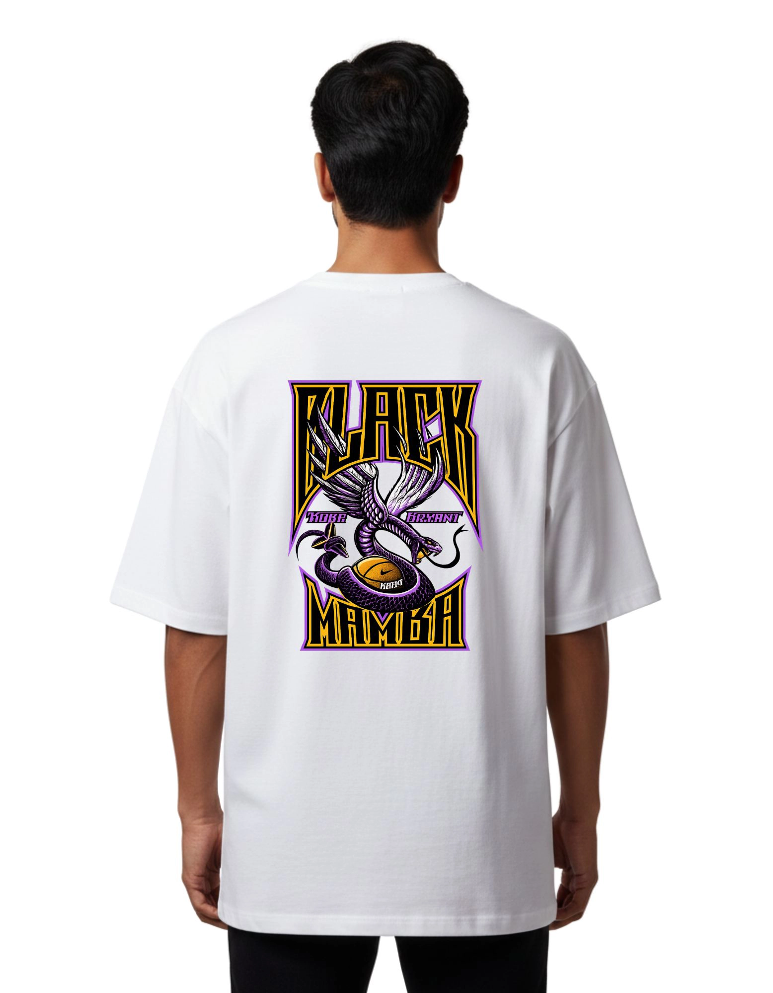 Black Mamba Oversize Cotton French Terry T-Shirt 240 GSM White