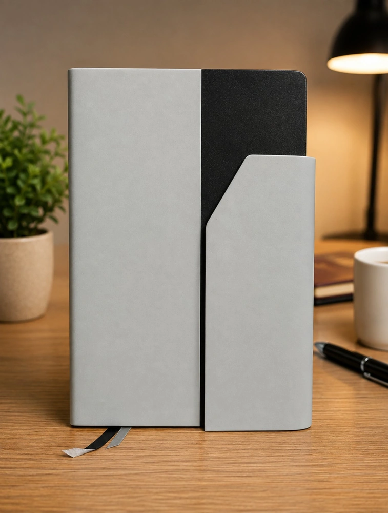Black Marble  Premium Leatherette Ruled Dairy