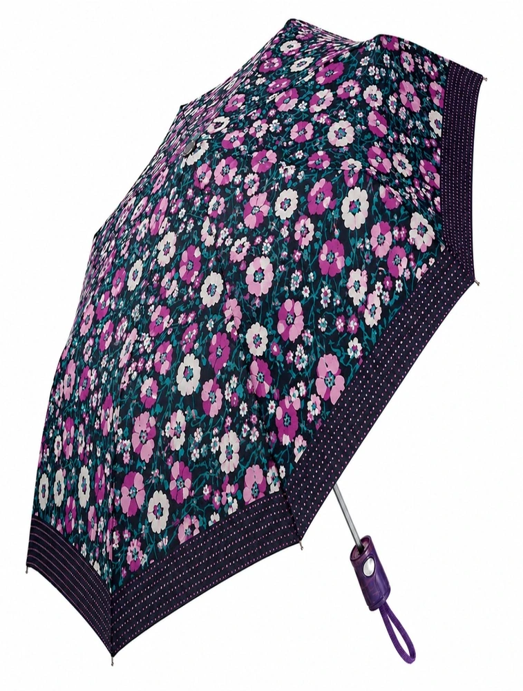 Black Summer Meadow Bloom Floral Compact Umbrella — bulk from ₹275