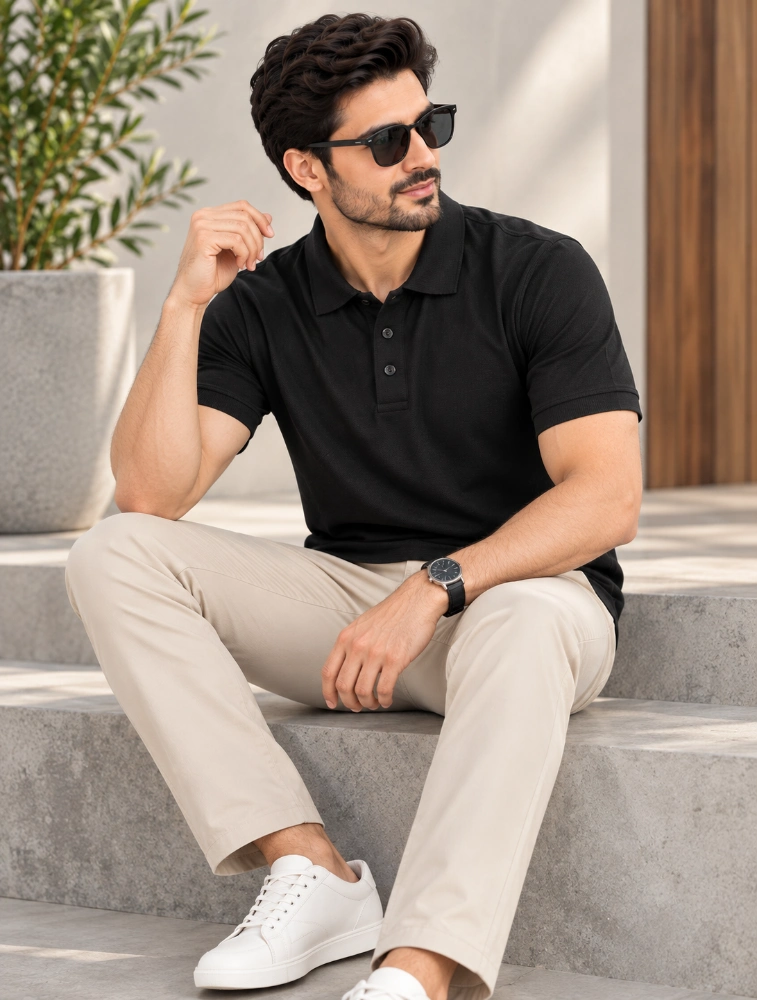 Black Mens Premium Mars 200 GSM Dri Fit TShirt