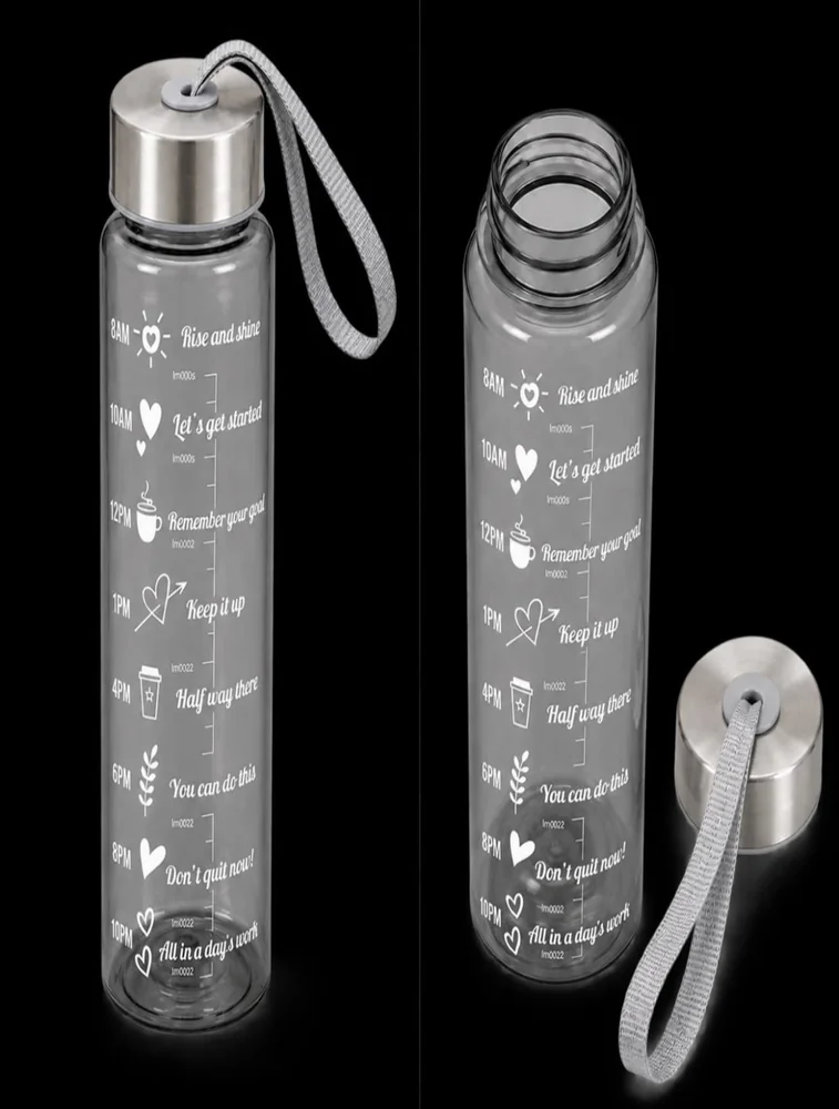 Black Motiva Sip Transparent Water Bottle