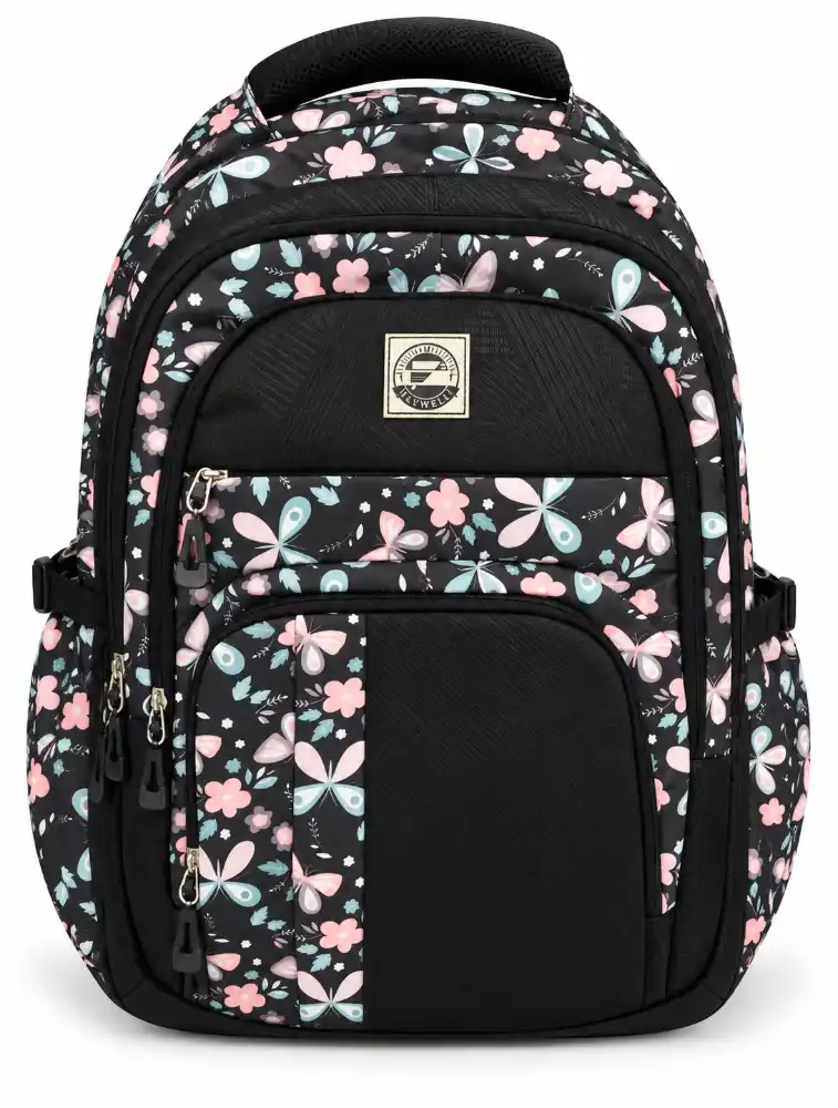 Black Multi Compartment School Bag 