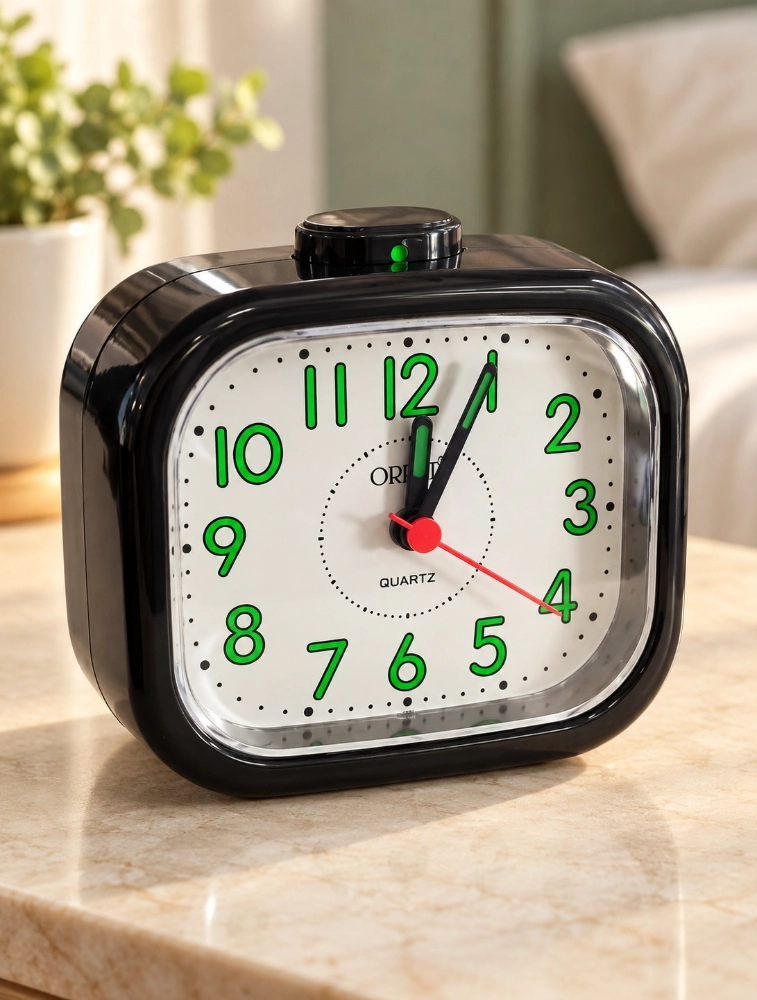 Black ORPAT MorningEase Analog Alarm Clock TBB 127