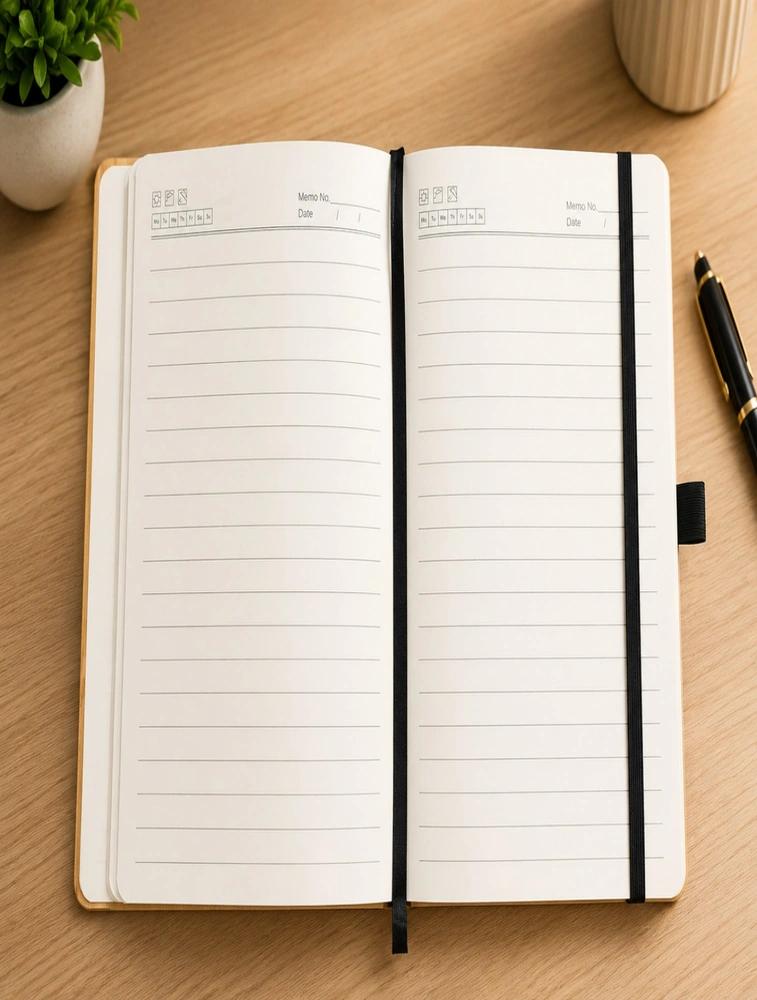 Black Office Planner A5 Dairy Ruled 192 Pages Wooden Dairy — bulk from ₹181