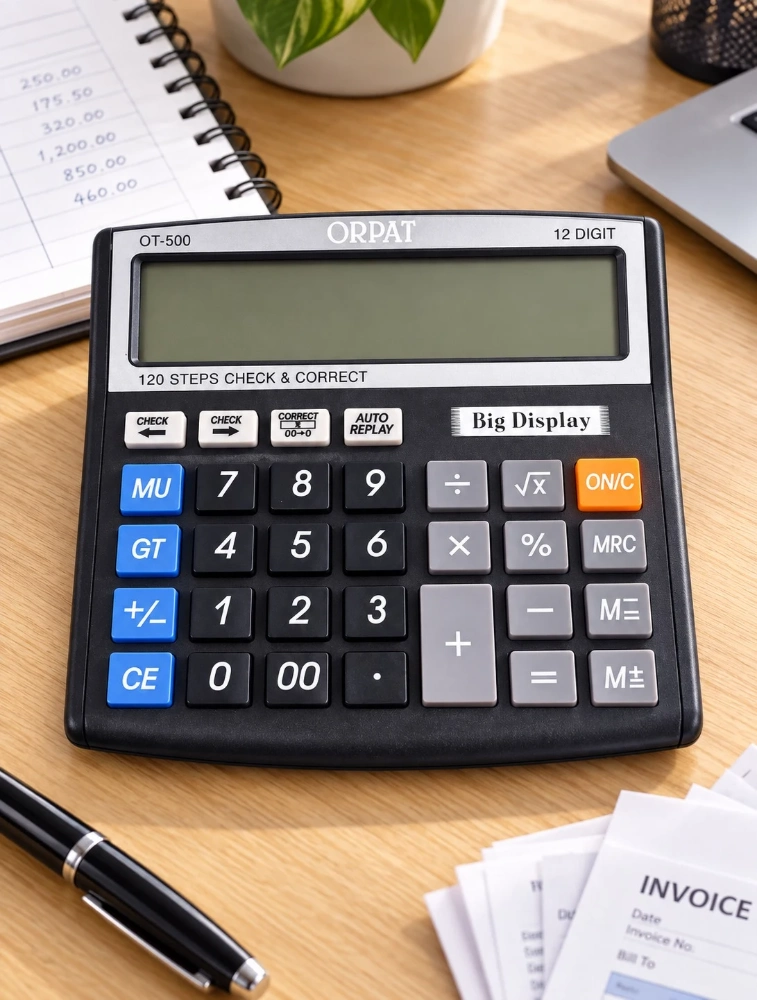 Black OfficeMate 12 Digit Desktop Calculator  OT 500