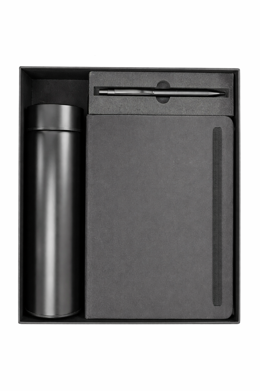 Black Pen, Diary and Temperature Display Bottle Corporate Gift Combo