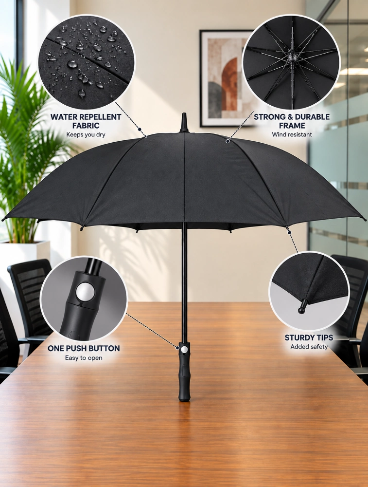 Black Premium Automatic Sunshade Umbrella
