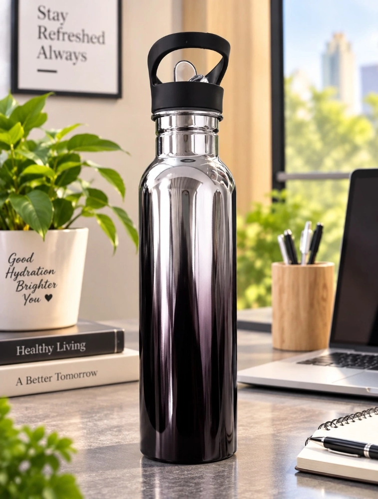 Black Premium Gradient Sports Water Bottle