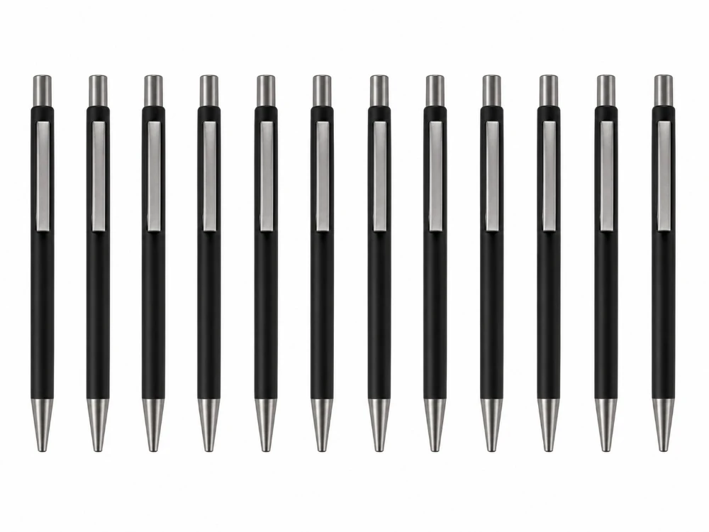 Black Premium Matte Metal Click Pen Pack of 12