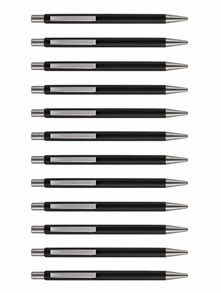 Black Premium Matte Metal Click Pen Pack of 12 — bulk from ₹282