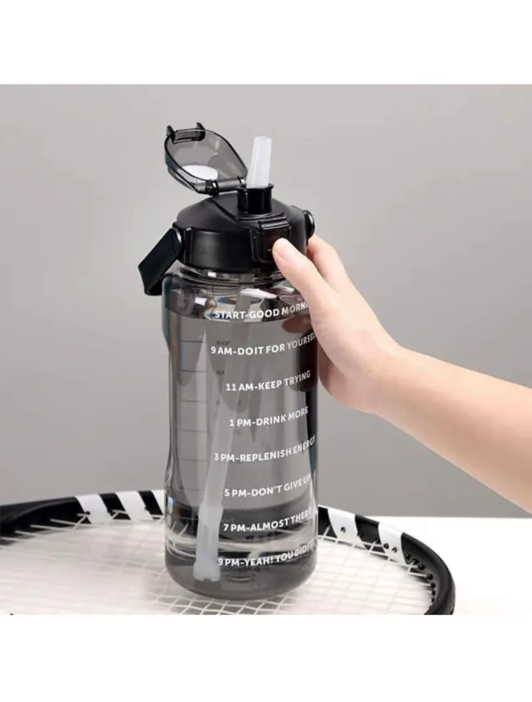 Black Premium Motivational Water Bottle 